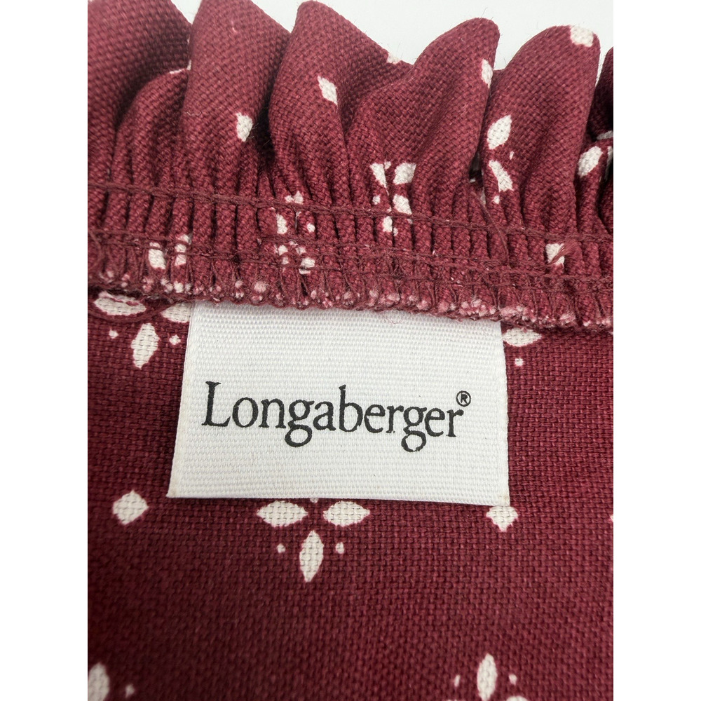 Longaberger Fabric Basket LINER-HDL GRIPPER-T RED 219035 Red White Floral - Picture 6 of 8